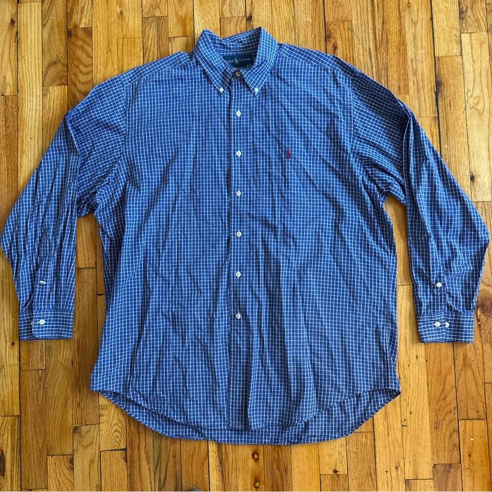 Polo Ralph Lauren Plaid 100% Yarmouth Cotton Shirt 17 34/35